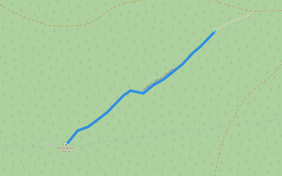 Sendero a Mira Lo Bueno walking route map in Arreo