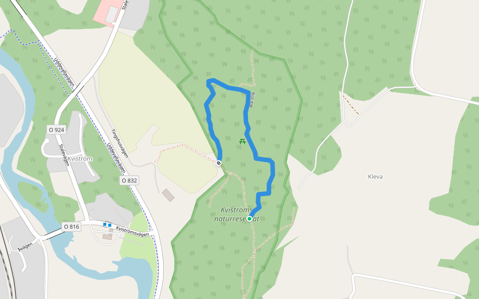 Blå stig walking route map in Munkedal