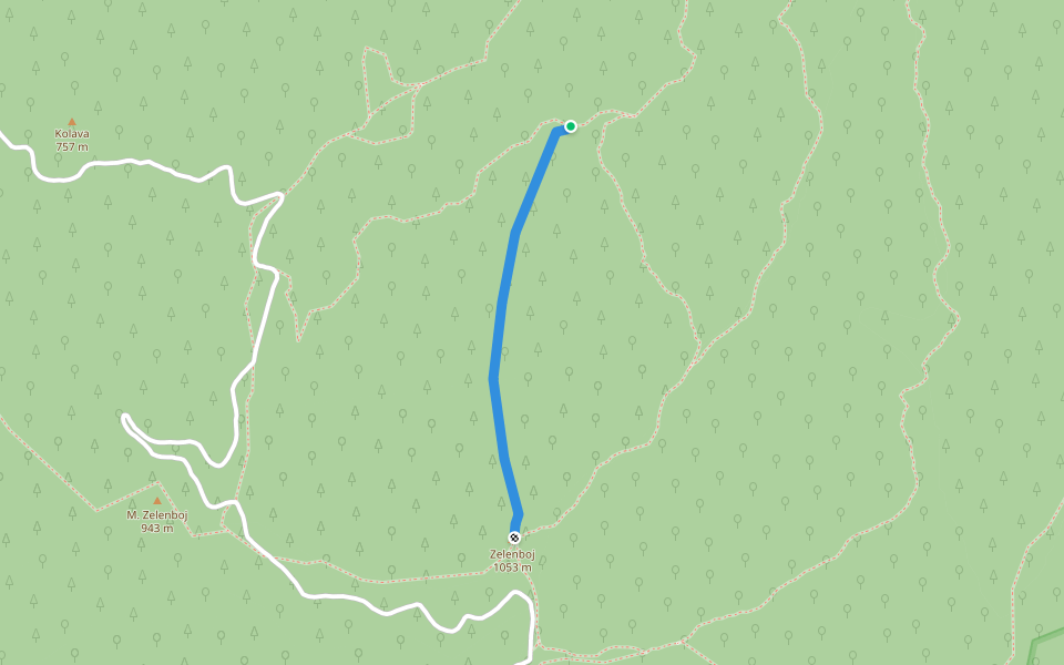 Alijina kosa walking route map in Višća Gornja