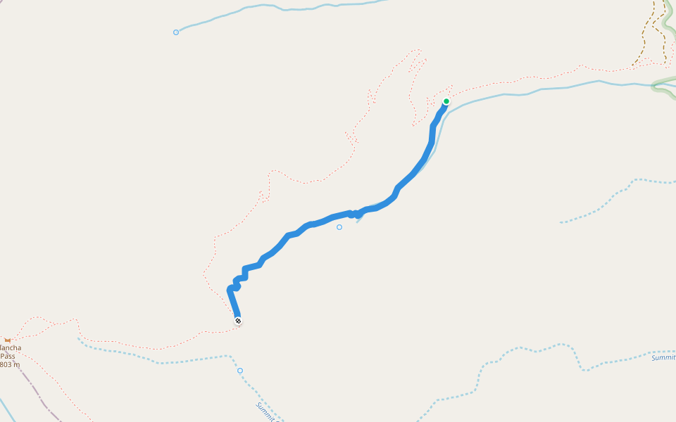 Olancha Stock Trail walking route map in Cartago