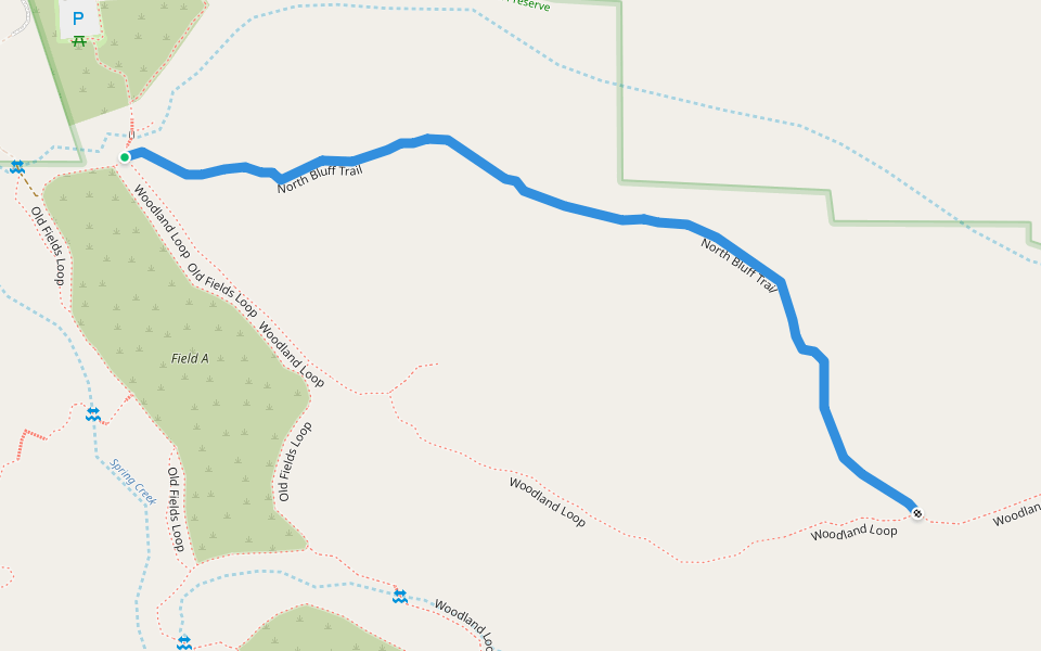 North Bluff Trail walking route map in East Peoria