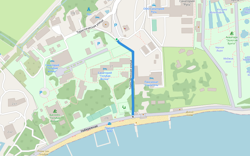 Туристическая улица walking route map in Gelendzhik