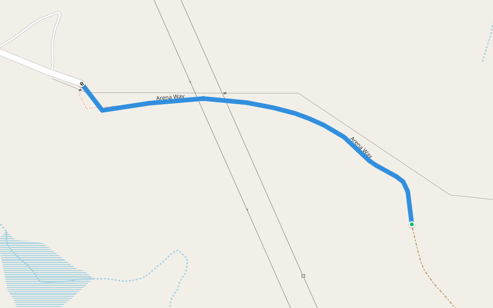 Arena Way walking route map in Cottonwood