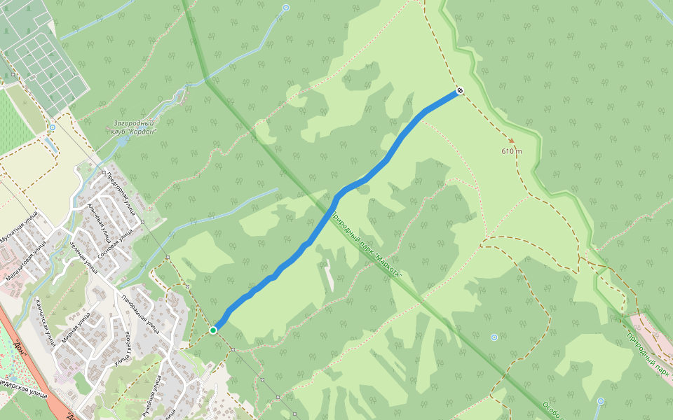Енотка 2 walking route map in Gelendzhik