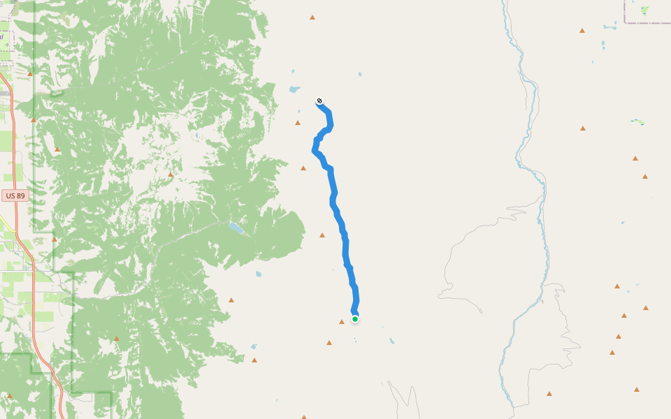 Sheep Pass Trail walking route map in Smoot