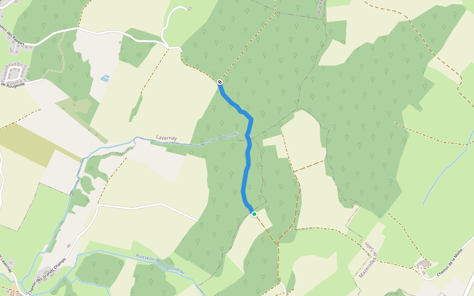 Chemin forestier walking route map in Villers-Buzon