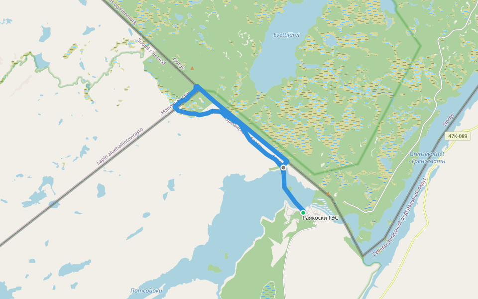 лыжна дрюжбы walking route map in Rayakoski