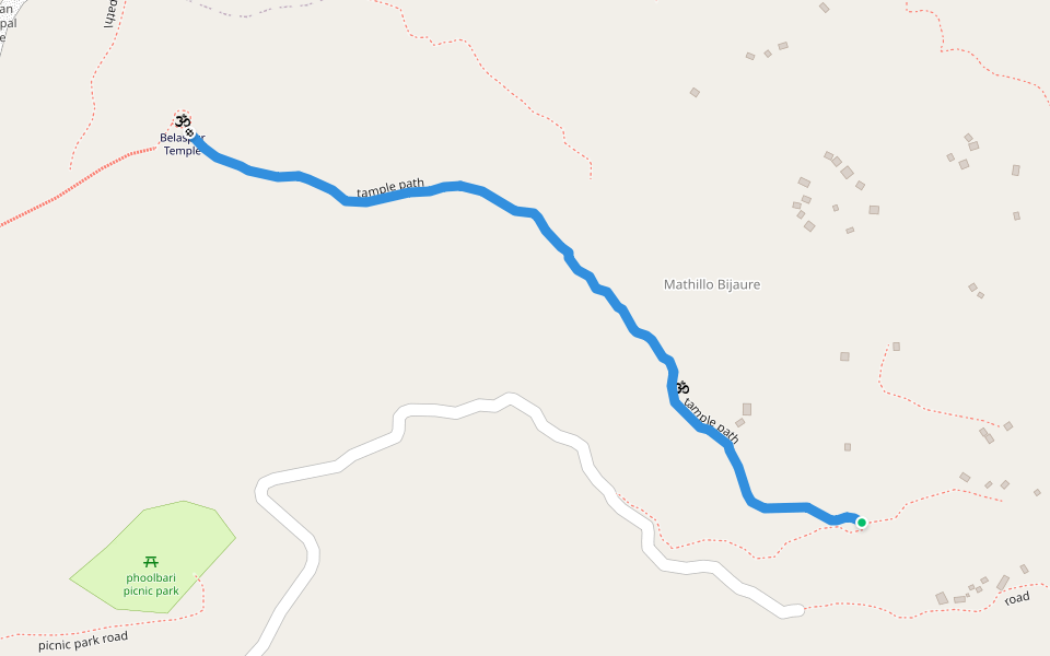 tample path walking route map in Narayan Municipality