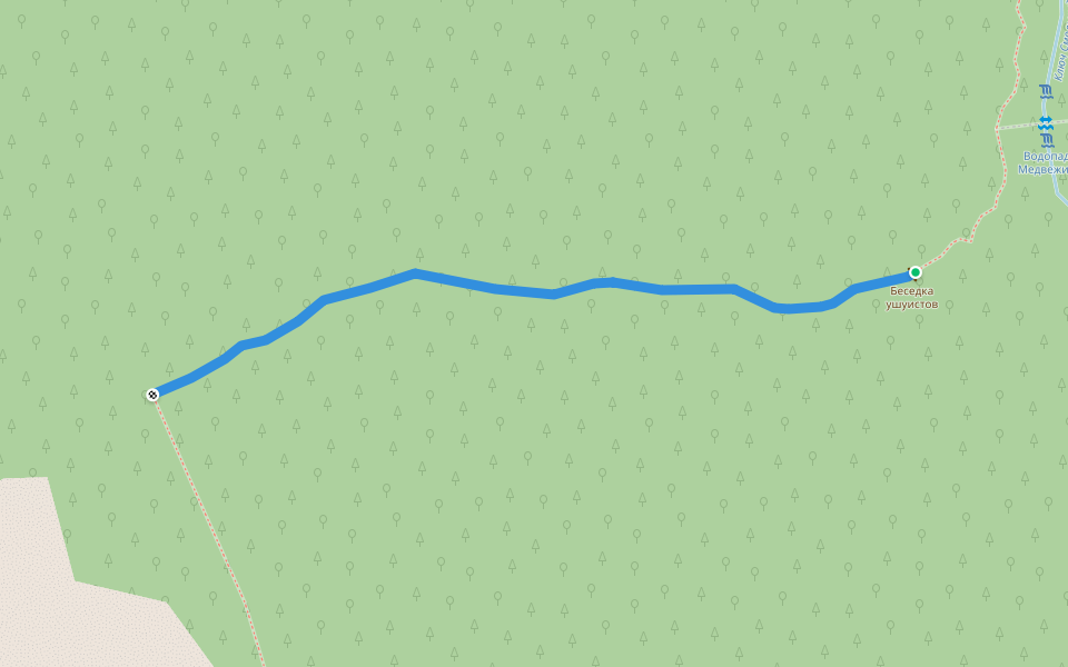 прим. направл. вверх walking route map in Partizansk