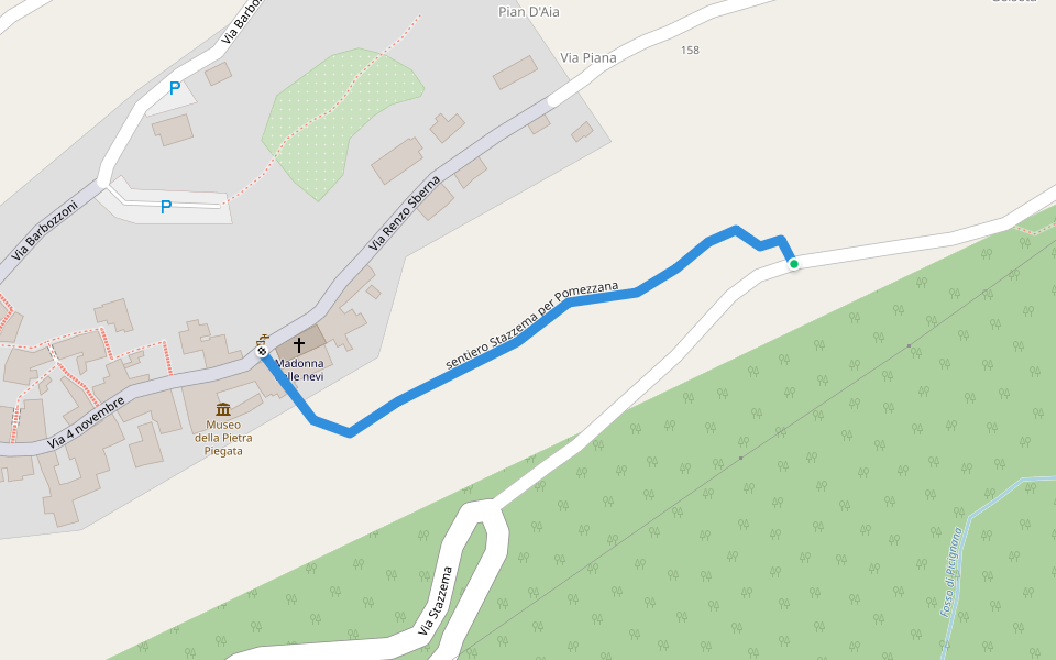 sentiero Stazzema per Pomezzana walking route map in Stazzema