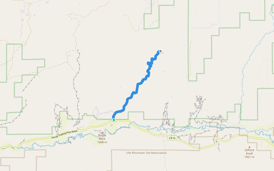 Sand Canyon Trail walking route map in Cortez