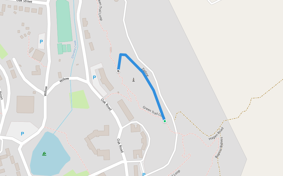 Zipline walking route map in Glorieta