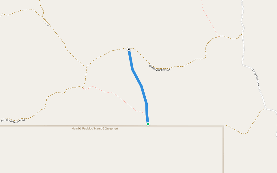 Fence Line walking route map in Santa Fe