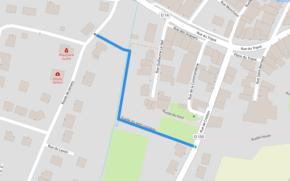 Ruelle du petit ruisseau walking route map in Marville