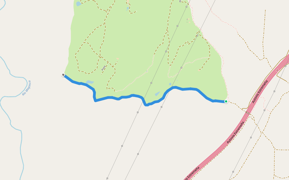 Calleja occidental de La Breña walking route map in Trujillo