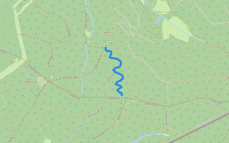 TCR: French Line walking route map in Breitenbrunn/Erzgebirge