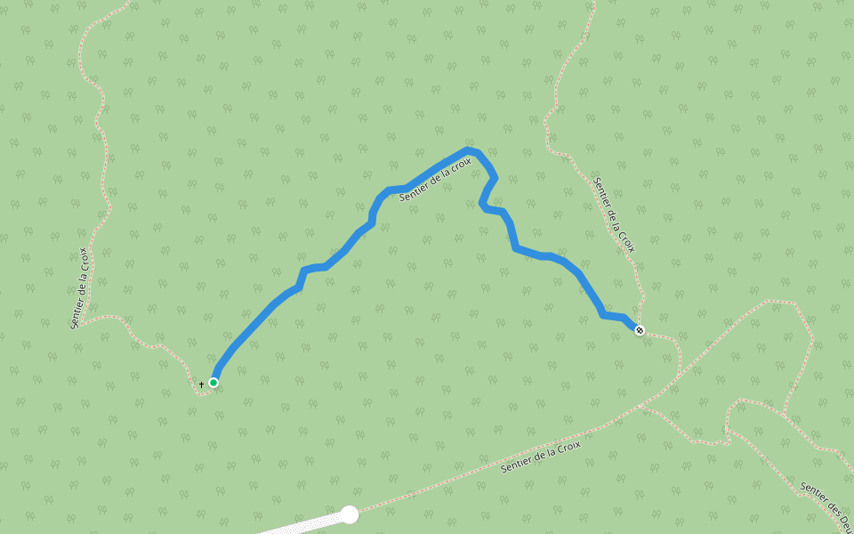 Sentier de la croix walking route map in Saint-Marcel