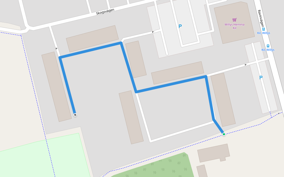 Skogsvägen walking route map in Kil