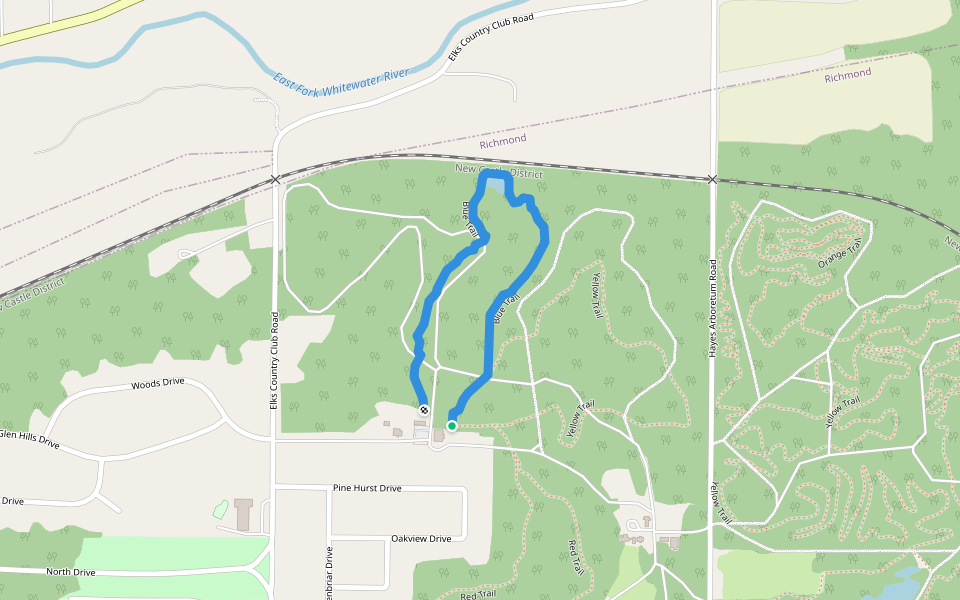 Blue Trail walking route map in Richmond