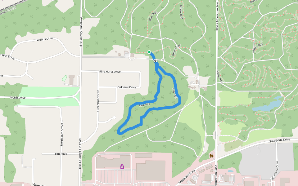 Red Trail walking route map in Richmond