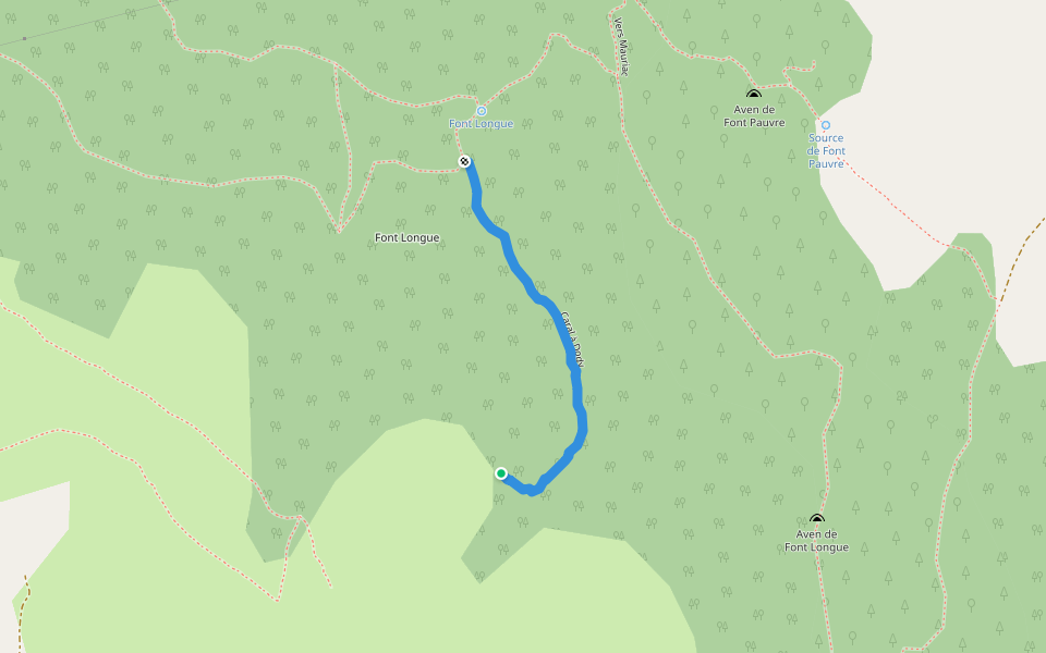 Caral à Dody walking route map in Millau