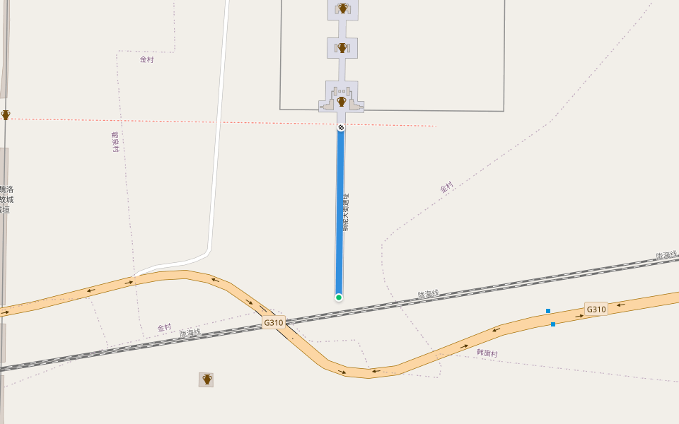 铜驼大街遗址 walking route map in Luo Yang Shi