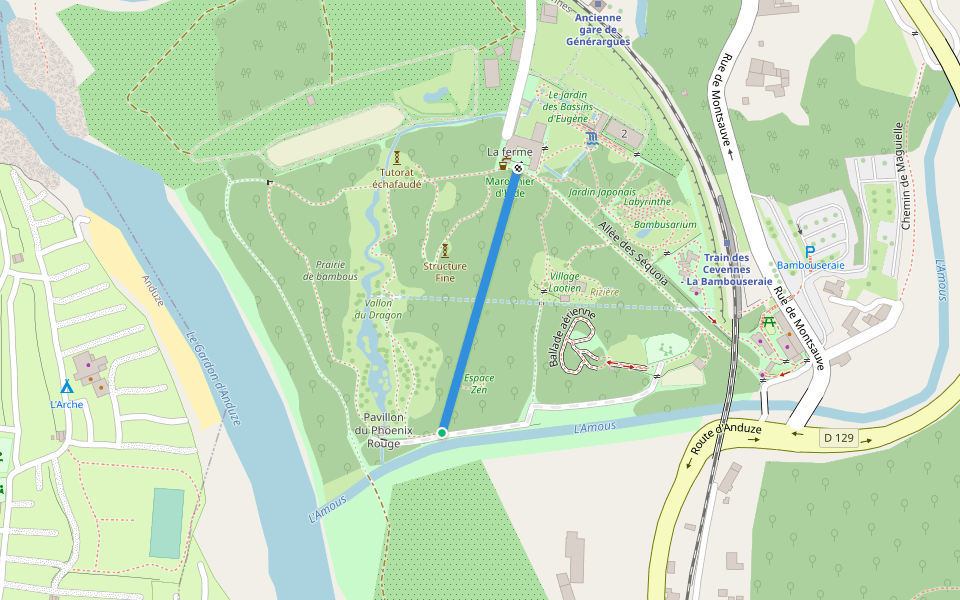 Allée des Palmiers de Chine walking route map in Générargues