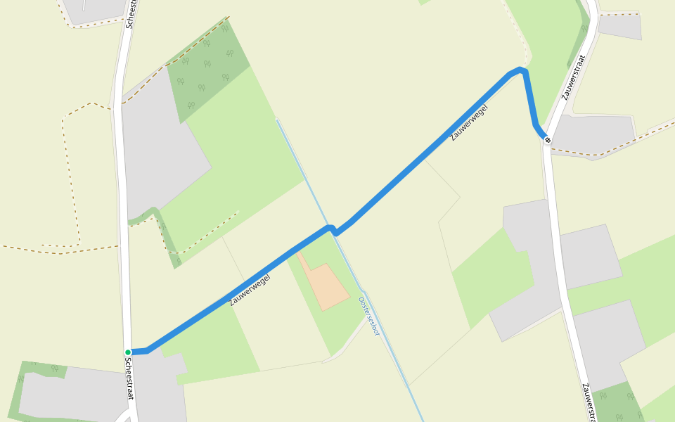Zauwerwegel walking route map in Laarne