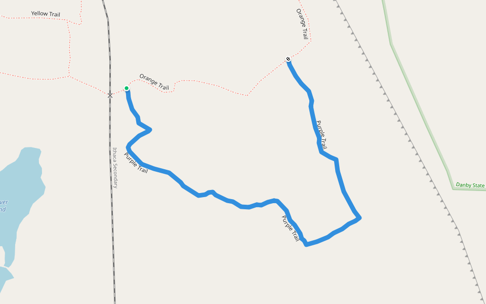 Purple Trail walking route map in Spencer