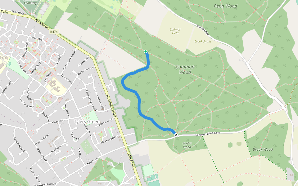 Boundary Ride walking route map in Penn