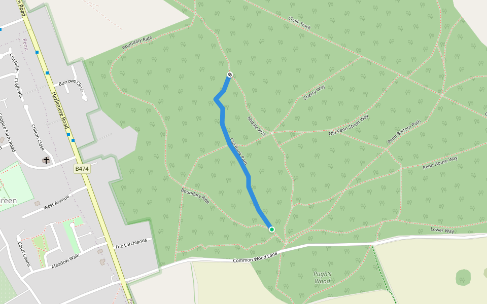 Old Bank Path walking route map in Penn