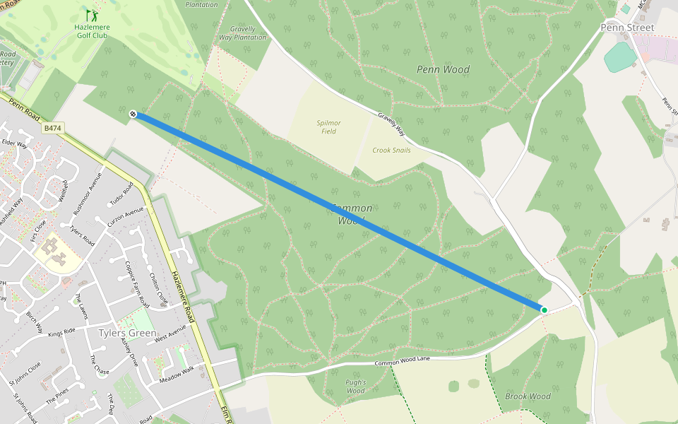 Chalk Track walking route map in Penn