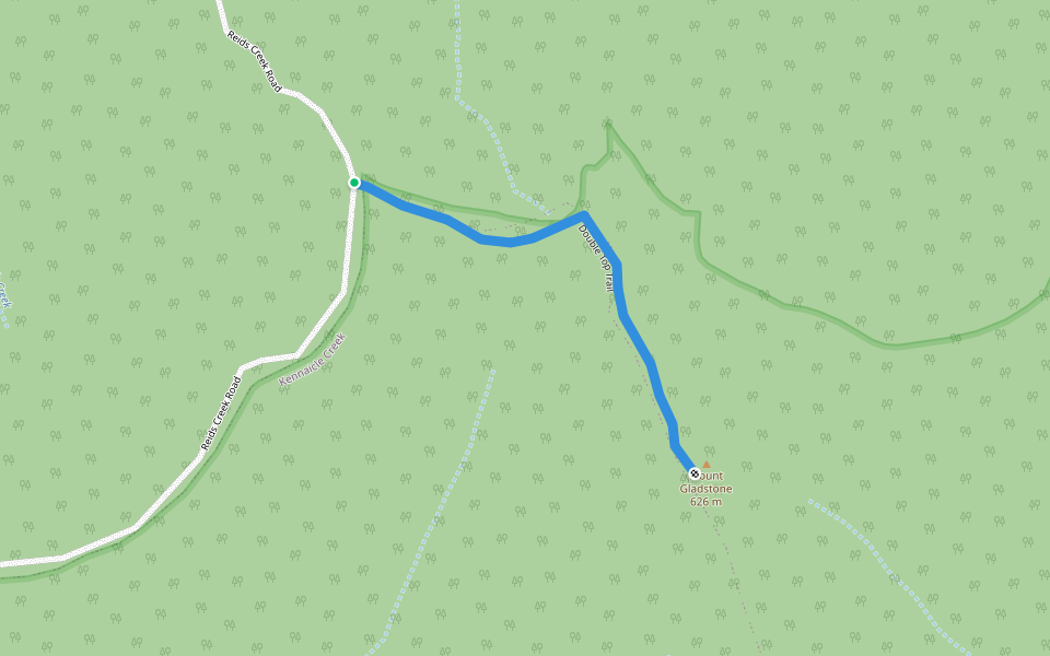 Double Top Trail walking route map in Kennaicle Creek