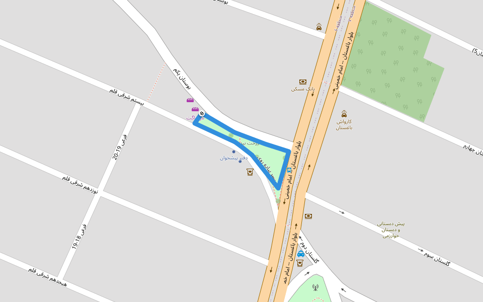 مسیر پیاده روی walking route map in Karaj