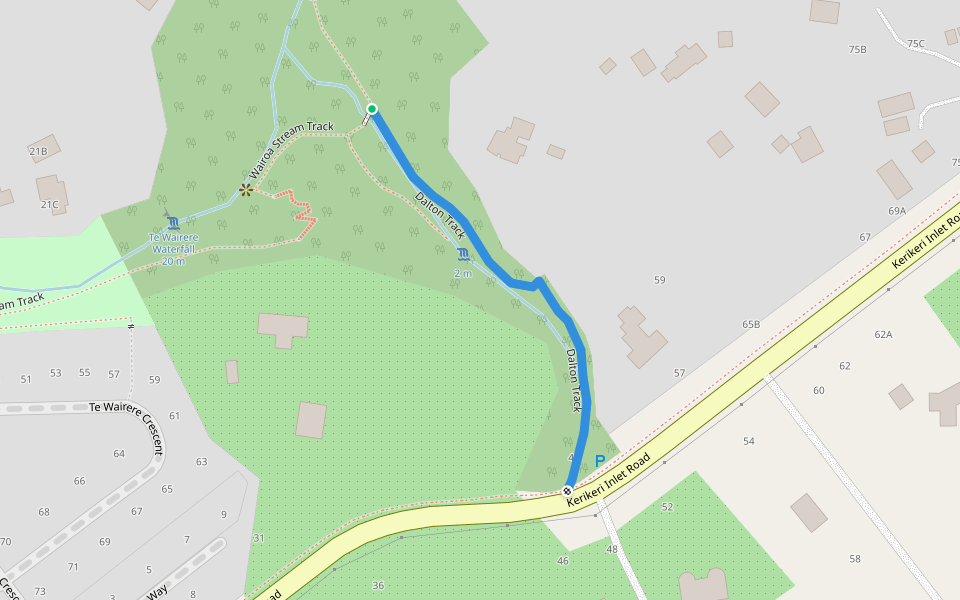 Dalton Track walking route map in Kerikeri