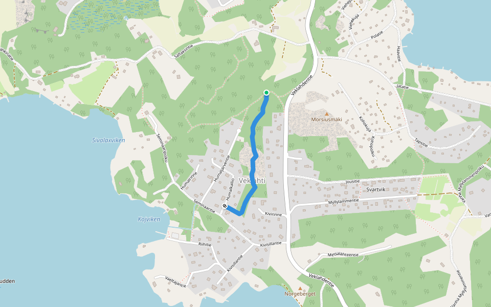Morsiusmäenpolku walking route map in Veklahti