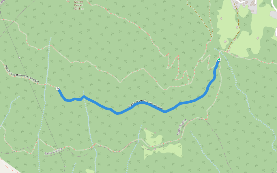 traccia di sentiero non segnato walking route map in Colla-muggiasca