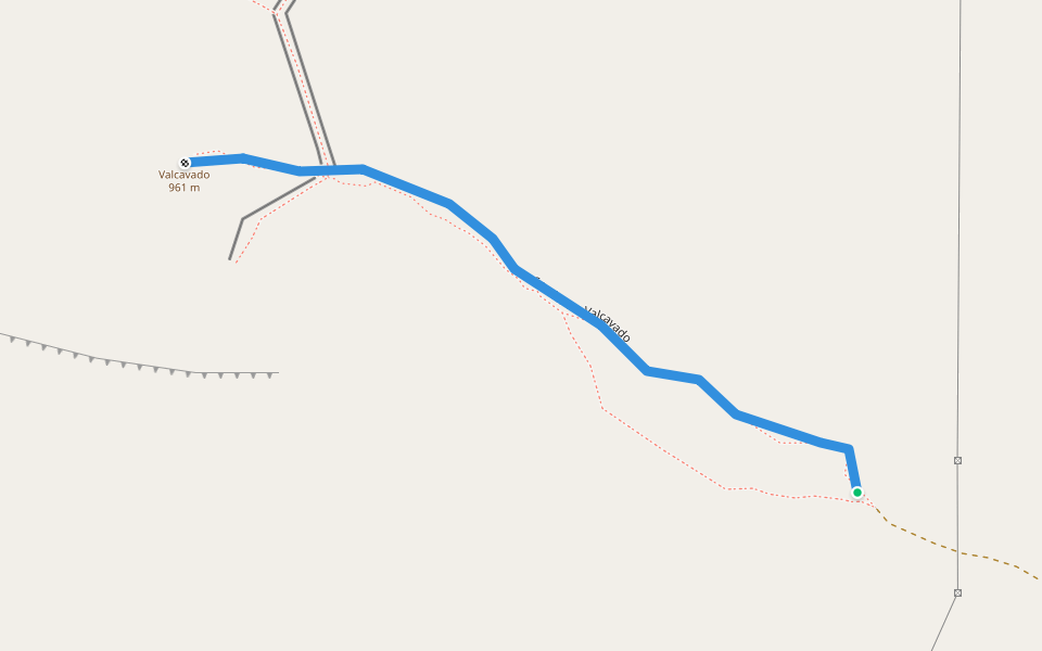 Sendero a Valcavado walking route map in Encío