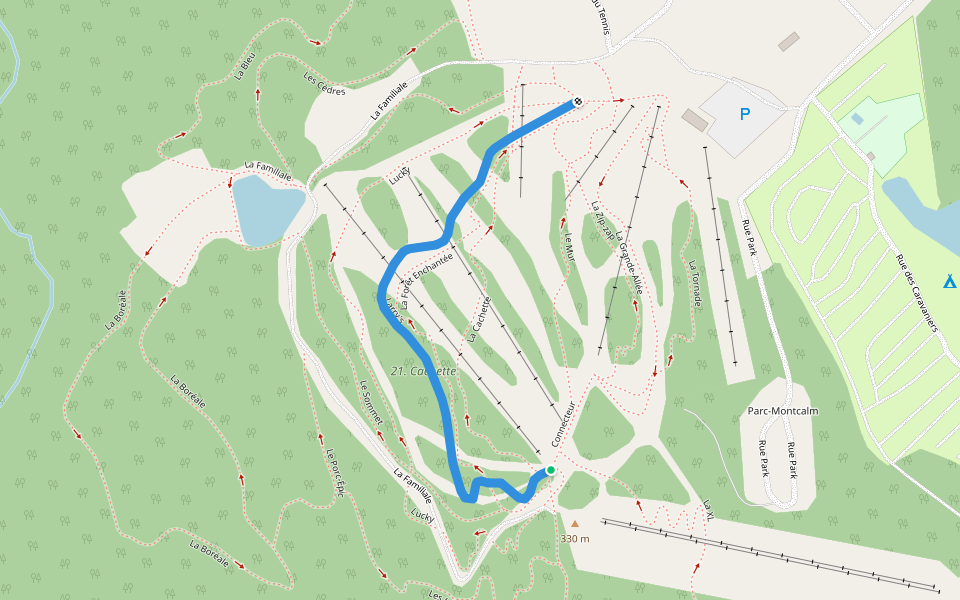 Larry's walking route map in Rawdon