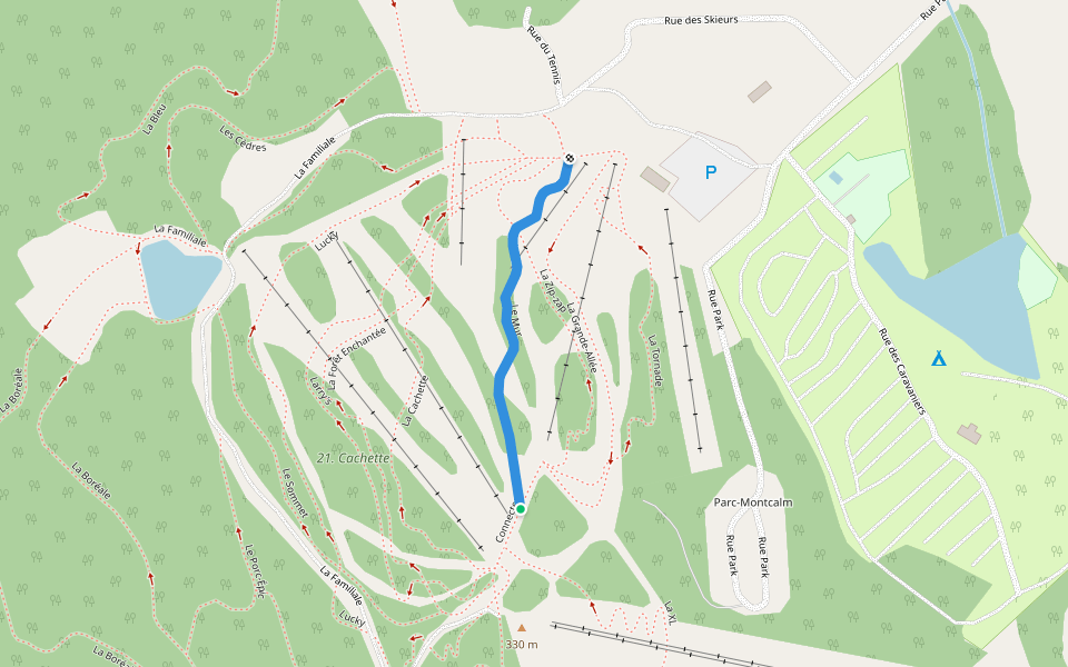 Le Mur walking route map in Chertsey