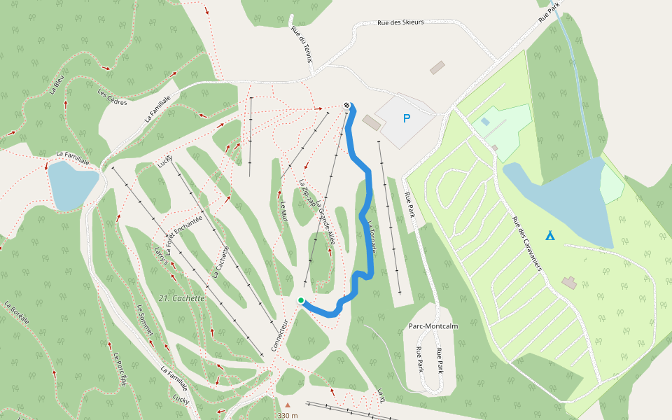 La Tornade walking route map in Chertsey
