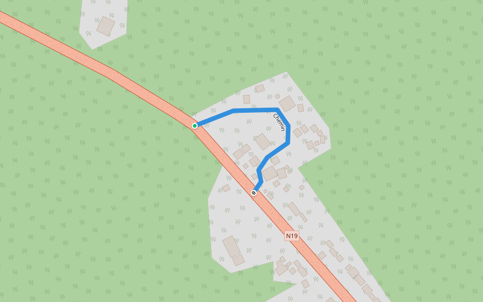 Chemin walking route map in Ngoila