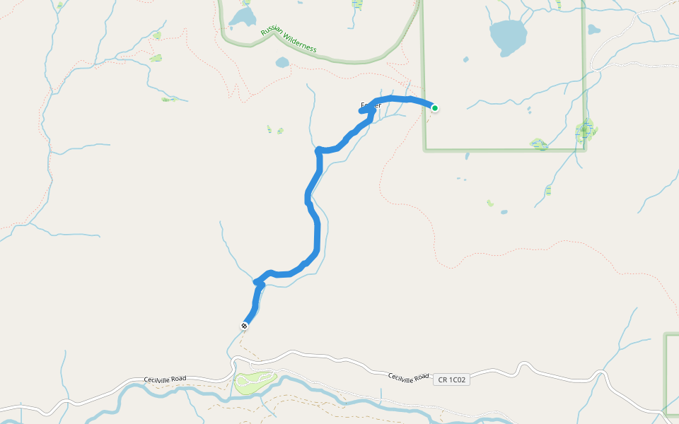 Trail Creek Trail (FS 5521) walking route map in Etna