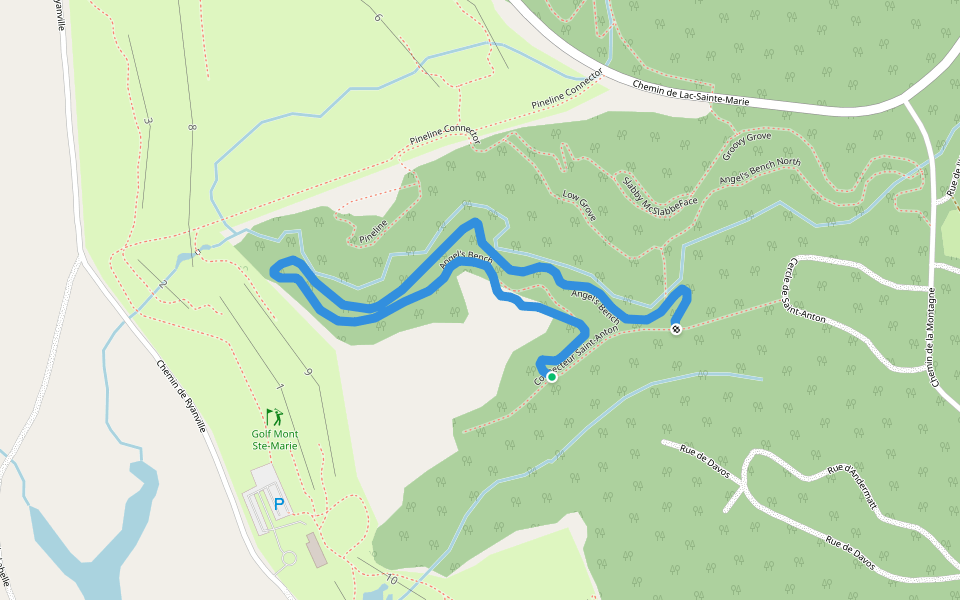 Angel's Bench walking route map in Lac-Sainte-Marie