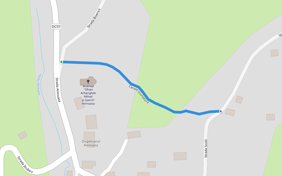 Carare scurtatura walking route map in Aninoasa