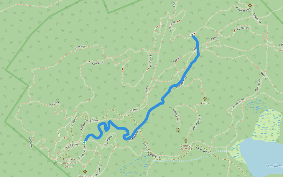 Chanterelles walking route map in Sainte-Adèle