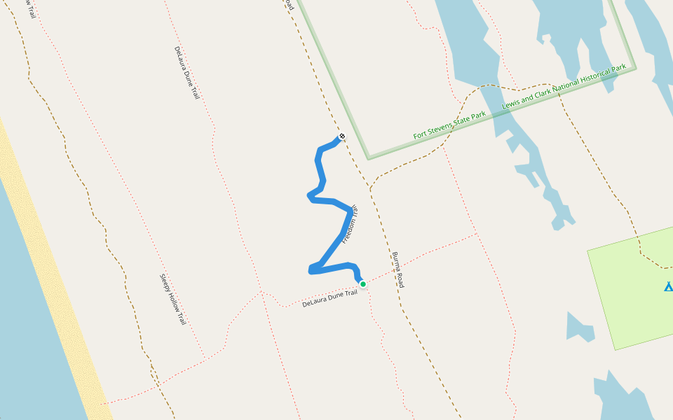 Freedom Trail walking route map in Warrenton