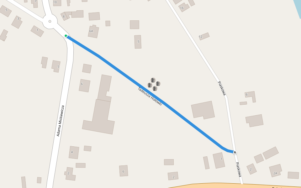 Tadeusza Hołówki walking route map in Brześć Kujawski