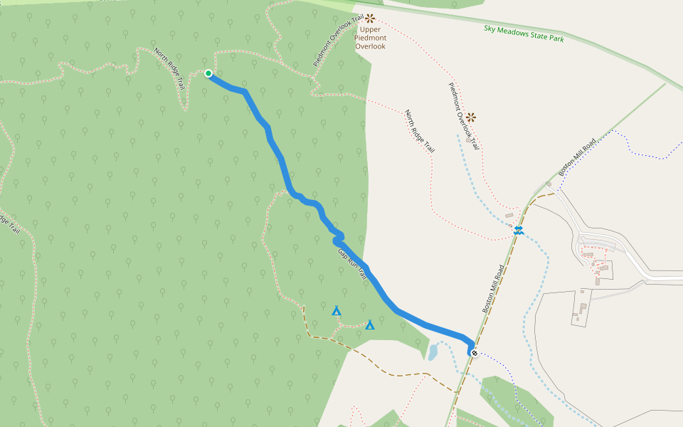 Gap Run Trail walking route map in Boyce