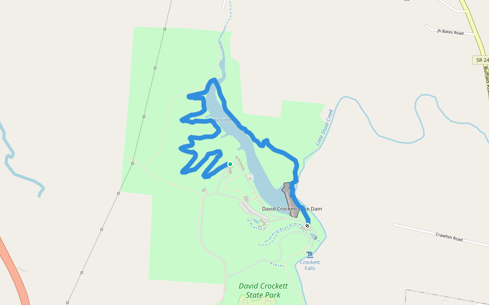 Crawfish Valley Trail walking route map in Lawrenceburg